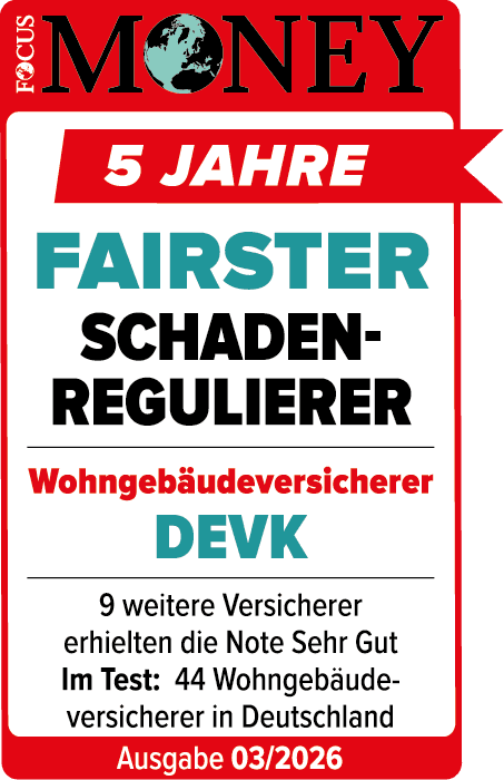 FOCUS Money 5 Jahre Fairster Schadenregulierer Wohngebäudeversicherer DEVK
