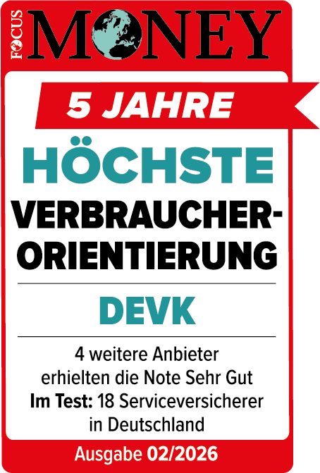 FOCUS Money 5 Jahre Höchste Verbraucherorientierung DEVK
